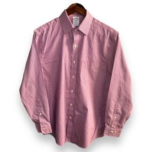 Navy & Red Brooks Brothers Regent Fit Non-Iron Dress Shirt Size S 15